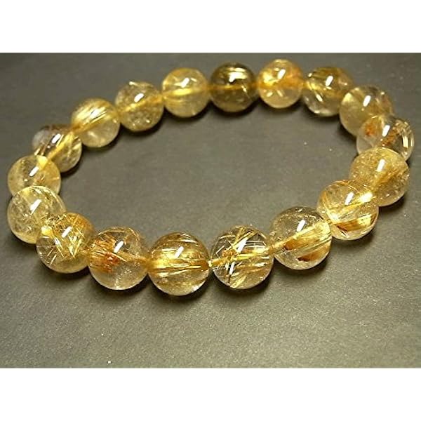 Amazon | 【AAA 金針茶水晶 タイチン ルチルクォーツ 9.1mm 重量